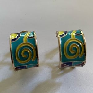 Vintage “Green Vault” inspired Enamel earrings